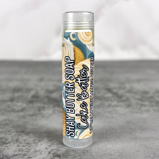 Lip balm on grey surface